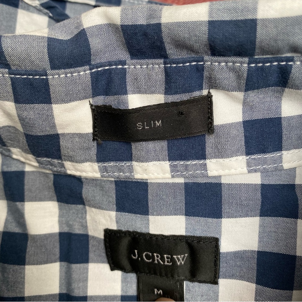 J Crew Checkered Slim Fit Oxford Button Down Shirt - Picture 9 of 9